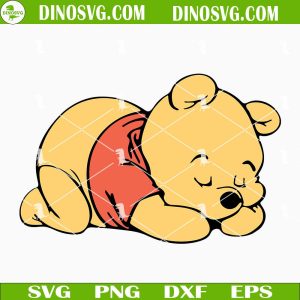 Baby Winnie The Pooh Sleeping SVG, Cute Disney Cartoon SVG Files For Cricut