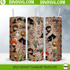 Vintage Harry Potter 20oz Straight Skinny Tumbler Wrap PNG, Hogwarts School Witchcraft Tumbler Template Sublimation Design
