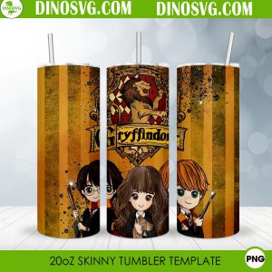 Harry Potter Gryffindor 20oz Straight Skinny Tumbler Wrap PNG, Hogwarts Houses Tumbler Template Sublimation Design