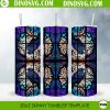 Raven Stained Glass 20oz Straight Skinny Tumbler Wrap PNG, Crow Tumbler Template Sublimation Design