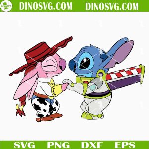 Angel And Stitch Toy Story SVG, Stitch Buzz Lightyear Jessie SVG, Funny Disney Cartoon SVG Files For Cricut