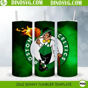 Boston Celtics 20oz Skinny Tumbler Wrap PNG Sublimation Design