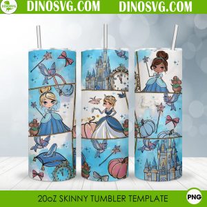 Cinderella Disney 20oz Straight Skinny Tumbler Wrap PNG Sublimation Design