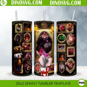 Disney Villainous 20oz Skinny Tumbler Wrap PNG Sublimation Design