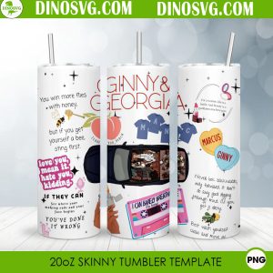 Ginny And Georgia 20oz Straight Skinny Tumbler Wrap PNG Sublimation Design