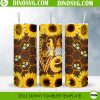 Love Gnomes Sunflower Bee 20oz Skinny Tumbler Wrap PNG Sublimation Design