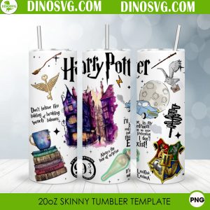 Harry Potter 20oz Straight Skinny Tumbler Wrap PNG Sublimation Design