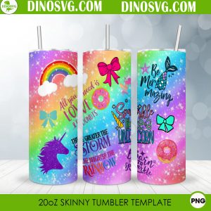 Magical Girl 20oz Skinny Tumbler Wrap PNG Sublimation Design