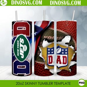 New York Jets NFL Dad 20oz Skinny Tumbler Wrap PNG Digital Download