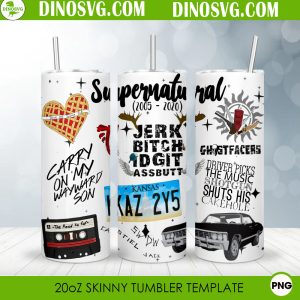 Supernatural 20oz Straight Skinny Tumbler Wrap PNG Sublimation Design