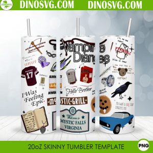 The Vampire Diaries 20oz Straight Skinny Tumbler Wrap PNG Sublimation Design