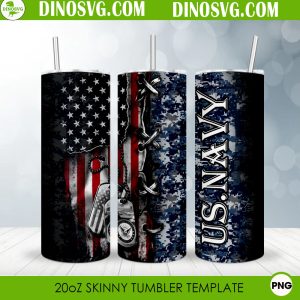 US Navy 20oz Skinny Tumbler Wrap PNG Digital Download