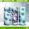 What Up Bitches Unicorn 3D Puff 20oz Straight Skinny Tumbler Wrap PNG Sublimation Design