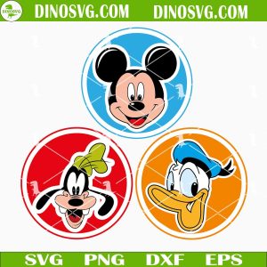Mickey Donald Goofy Face SVG, Disney Friends SVG Files For Cricut