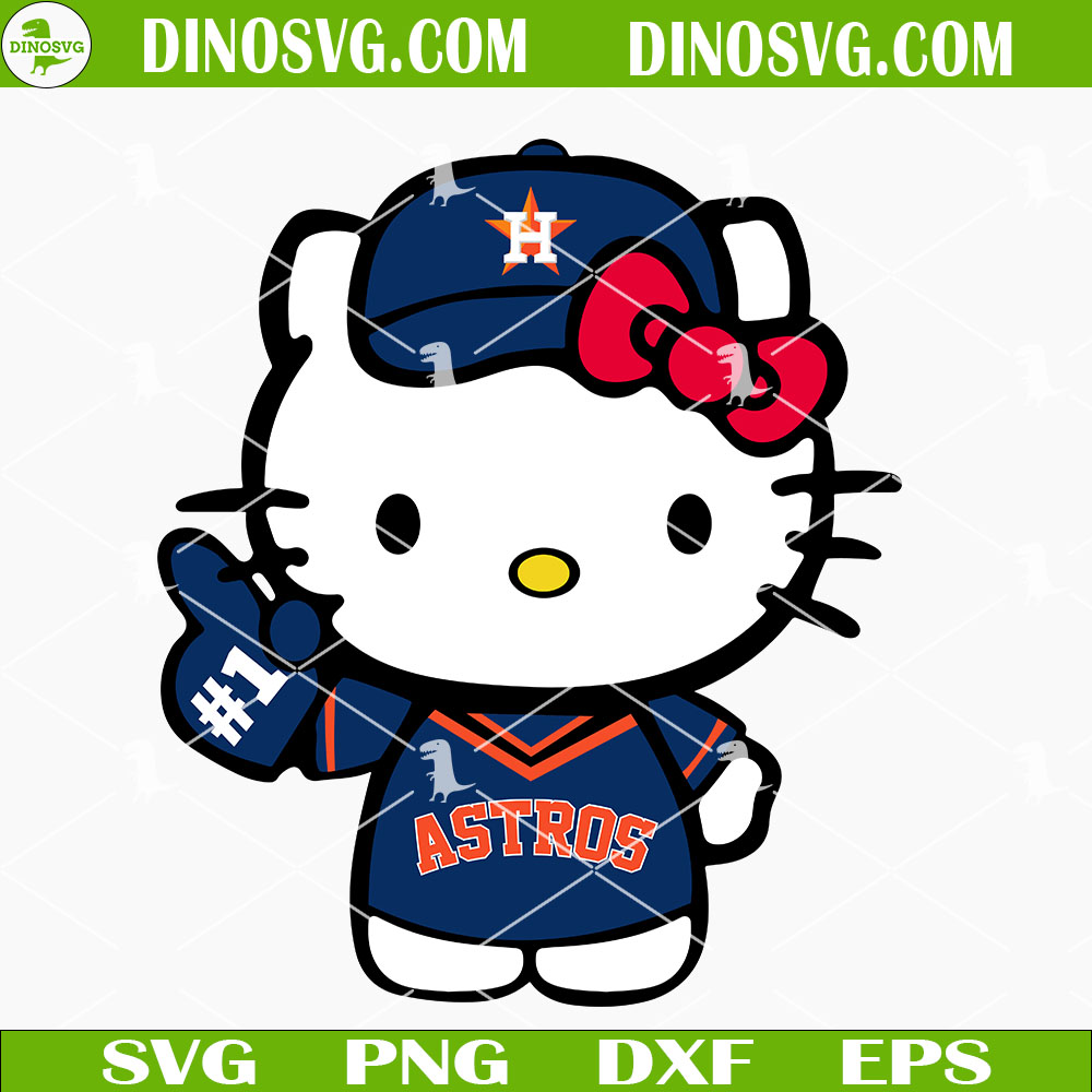 Hello Kitty Houston Astros Baseball SVG Files For Cricut