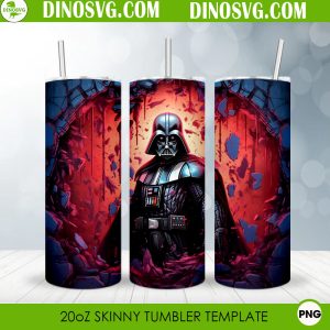 Darth Vader Cracked 3D Wall Straight Skinny Tumbler Wrap PNG Sublimation Design