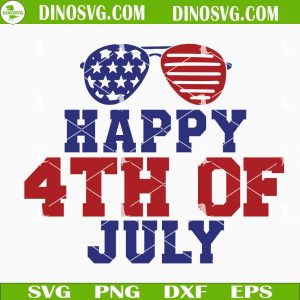 Happy 4th Of July SVG, American Flag Sunglasses SVG, US Independence Day SVG Files For Cricut