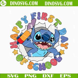 Happy First Day Of School Stitch SVG, Teacher SVG, Cute Back To School SVG Files For Cricut