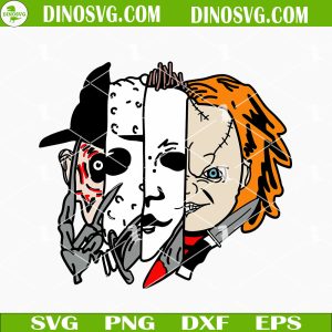 Spooky Bitch SVG, Halloween Vibes SVG, Funny Halloween SVG Files For Cricut Horror Movie Characters Face SVG, Freddy Jason Michael Chucky SVG Files For Cricut