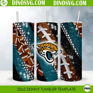 Jacksonville Jaguars Glitter 20oz Straight Skinny Tumbler Wrap Sublimation PNG Design