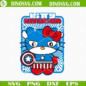 Kitty America SVG, Hello Kitty Captain America SVG Files For Cricut