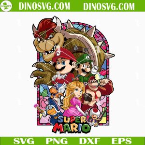 Mario Kart Bundle SVG, Super Mario Car SVG, PNG, DXF, EPS, Cricut Super Mario And Friends Stained Glass SVG, Bowser SVG, Luigi SVG, Princess Peach SVG