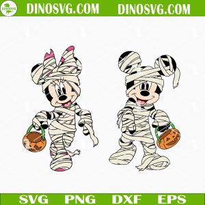 Mickey And Minnie Mummy SVG, Disney Halloween SVG Files For Cricut