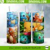 Pikachu Bulbasaur Charmander Squirtle Straight Skinny Tumbler Wrap PNG, Cute Pokemon Tumbler Sublimation Design