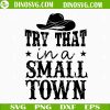 Try That In A Small Town SVG, Cowboy Hat SVG, I Stand With Adlean SVG, Jason Aldean SVG, Country Music SVG Cricut
