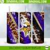 Minnesota Vikings Glitter 20oz Straight Skinny Tumbler Wrap Sublimation PNG, Vikings Football Tumbler Design File