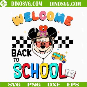 Retro Teacher SVG, School SVG, Kindergarten SVG Files For Cricut Welcome Back To School Mickey Bad Bunny SVG, First Day Of School SVG Files For Cricut