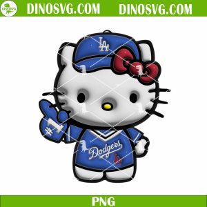 Hello Kitty Los Angeles Dodgers 3D Puff Inflate PNG Sublimation