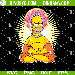 Homer Buddha SVG, Funny Homer Simpson SVG Files For Cricut
