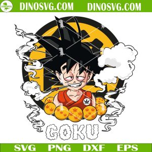 Goku Smoking Weed SVG, Funny Goku Dragonball Marijuana SVG Files For Cricut