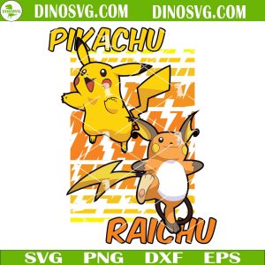 Pikachu Raichu SVG, Pokemon SVG, Anime Cartoon SVG Files For Cricut