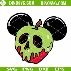 Apple Poison Mickey Ears SVG, Evil Queen SVG, Halloween Disney SVG Files For Cricut