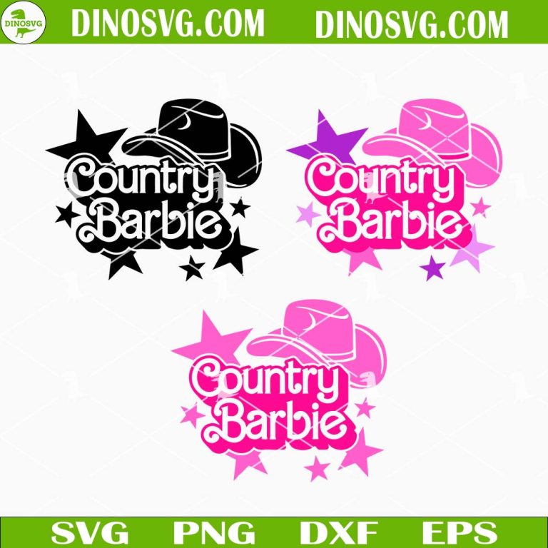 Country Barbie SVG, Western Barbie SVG, Pink Cowgirl SVG Files For ...