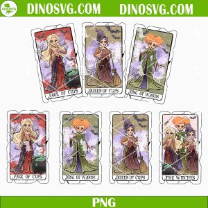 Hocus Pocus Tarot Cards PNG Bundle, The Witches Sanderson Sisters Tarot Card PNG, Trendy Halloween PNG Sublimation Designs