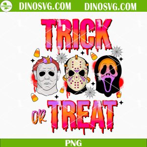 Trick Or Treat Horror Characters PNG, Retro Halloween PNG, Horror Movies PNG Sublimation Designs