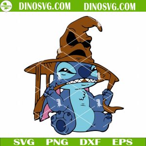 Stitch Wearing Sorting Hat SVG, Disney Stitch Wizard SVG Files For Cricut