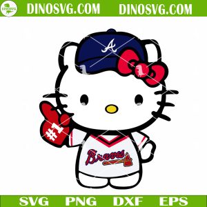 Hello Kitty Atlanta Braves SVG, Hello Kitty Braves MLB Baseball SVG PNG DXF EPS Cricut