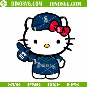 Hello Kitty San Seattle Mariners SVG, Kitty Cat Mariners MLB Baseball SVG PNG DXF EPS Cricut