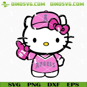 Pink Hello Los Angeles Angels SVG, Cute LA Angels SVG PNG Cricut Files