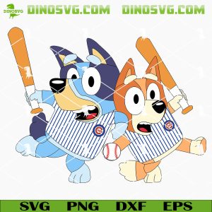 Bluey Bingo Chicago Cubs SVG, Cute Bluey Cubs SVG PNG Cricut Files