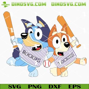 Bluey Colorado Rockies SVG, Bluey Bingo Rockies Baseball SVG, PNG, DXF, EPS, For Cricut Bluey Bingo Colorado Rockies SVG, Cute Bluey Rockies SVG PNG Cricut
