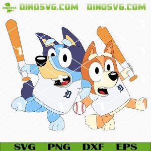 Bluey Colorado Rockies SVG, Bluey Bingo Rockies Baseball SVG, PNG, DXF, EPS, For Cricut Bluey Bingo Detroit Tigers SVG, Cute Bluey Tigers SVG PNG Cricut