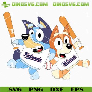 Bluey Bingo Washington Nationals SVG, Cute Bluey Nationals SVG PNG Cricut