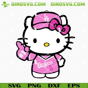 Pink Hello Los Angeles Dodgers SVG, Cute Dodgers SVG PNG Cut Files