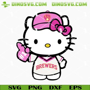 Pink Hello Milwaukee Brewers SVG, Cute Brewers SVG PNG Cricut Files