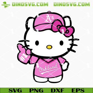Pink Hello Oakland Athletics SVG, Cute Athletics SVG PNG Cricut Files